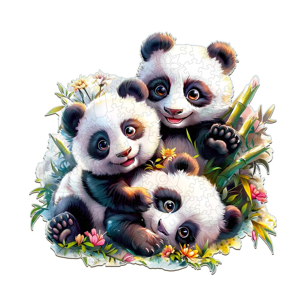 Wooden Jigsaw Puzzle – Panda Family