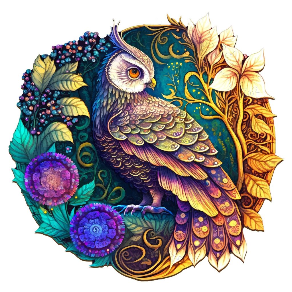 Wooden Jigsaw Puzzle-Yin Yang Owl 3