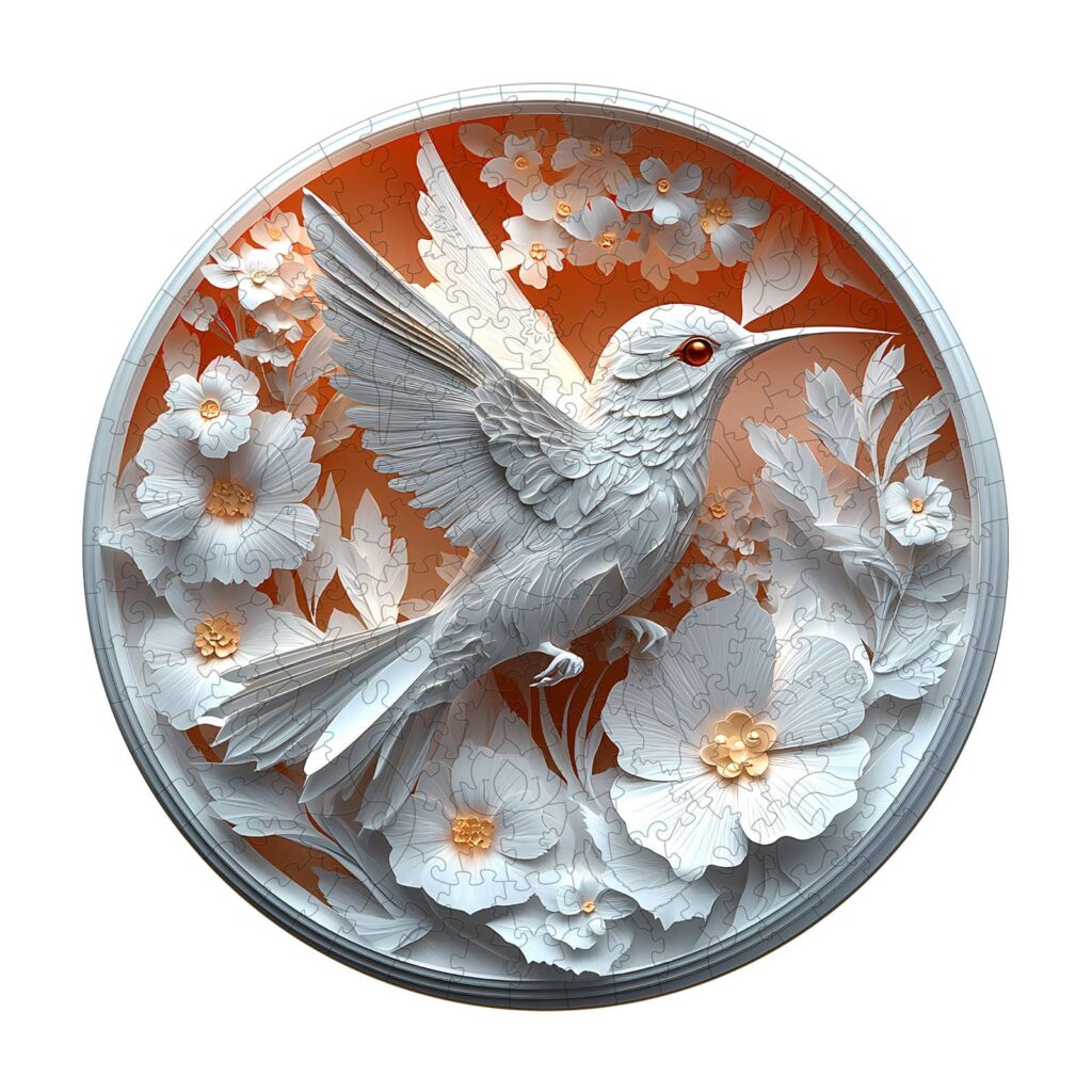 Wooden Jigsaw Puzzle – 3D Paper Hummingbird