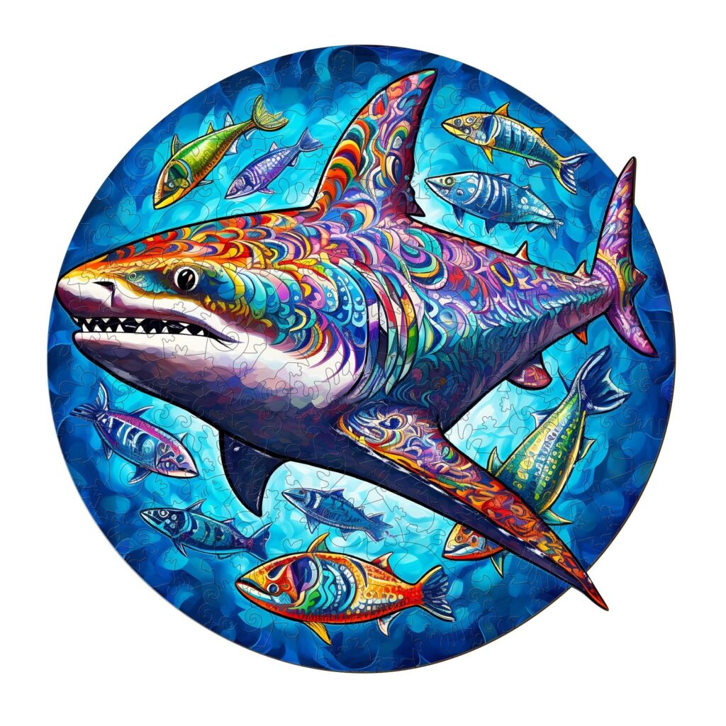 Wooden Jigsaw Puzzle-Undersea shark